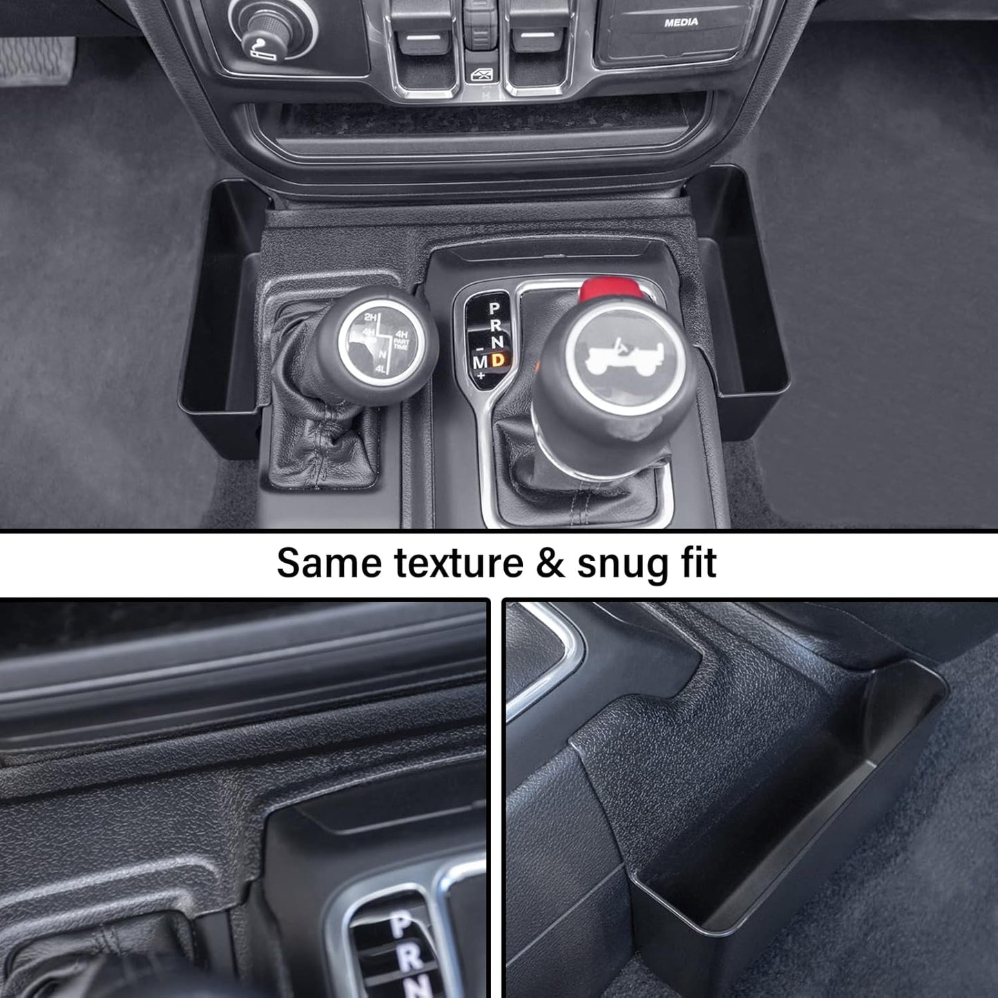 Center Console Gear Shift Organizer Tray Compatible with Jeep Wrangler JL/JLU 2018-2023 2024 2025 2026 and Jeep Gladiator JT Truck 2020-2023 2024 2025 2026 Storage Box Accessories (Not for JK/JKU)