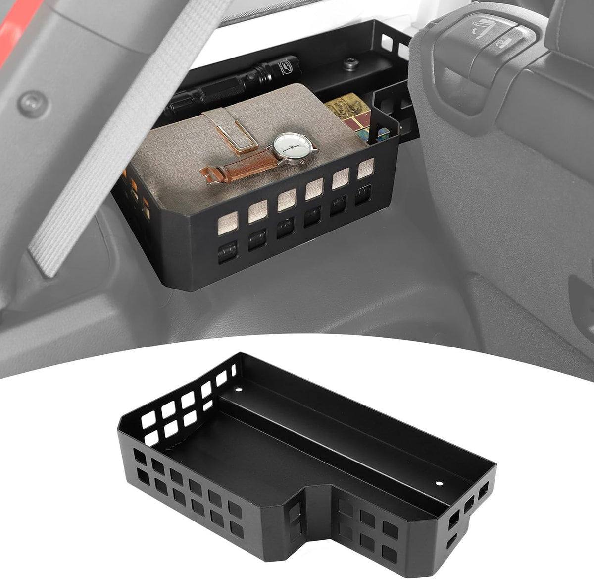 for Jeep JLU Trunk Left Side Cargo Rack Shelf Organizer Modular Storage Box Basket System Luggage Storage Carrier for Jeep Wrangler JLU 2024 up 4DR for Hardtop