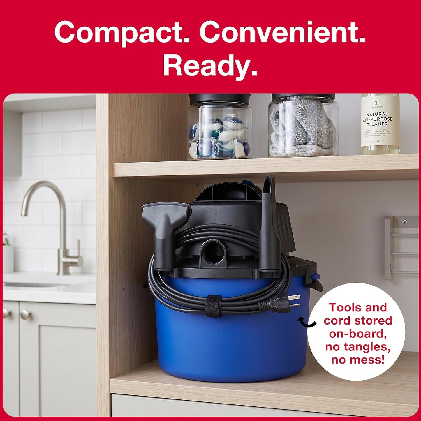 Koblenz WD-2L Wet Dry Vacuum Cleaner, Home Car Garage Workshop, 2.0 PHP
