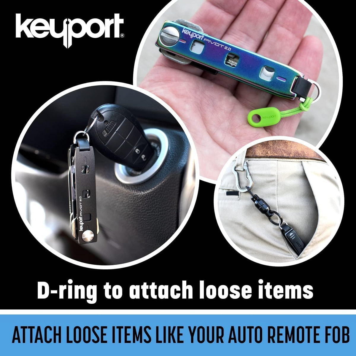 Keyport Pivot 2.0 Key Organizer - EDC Key Holder - Stainless - Iridescent