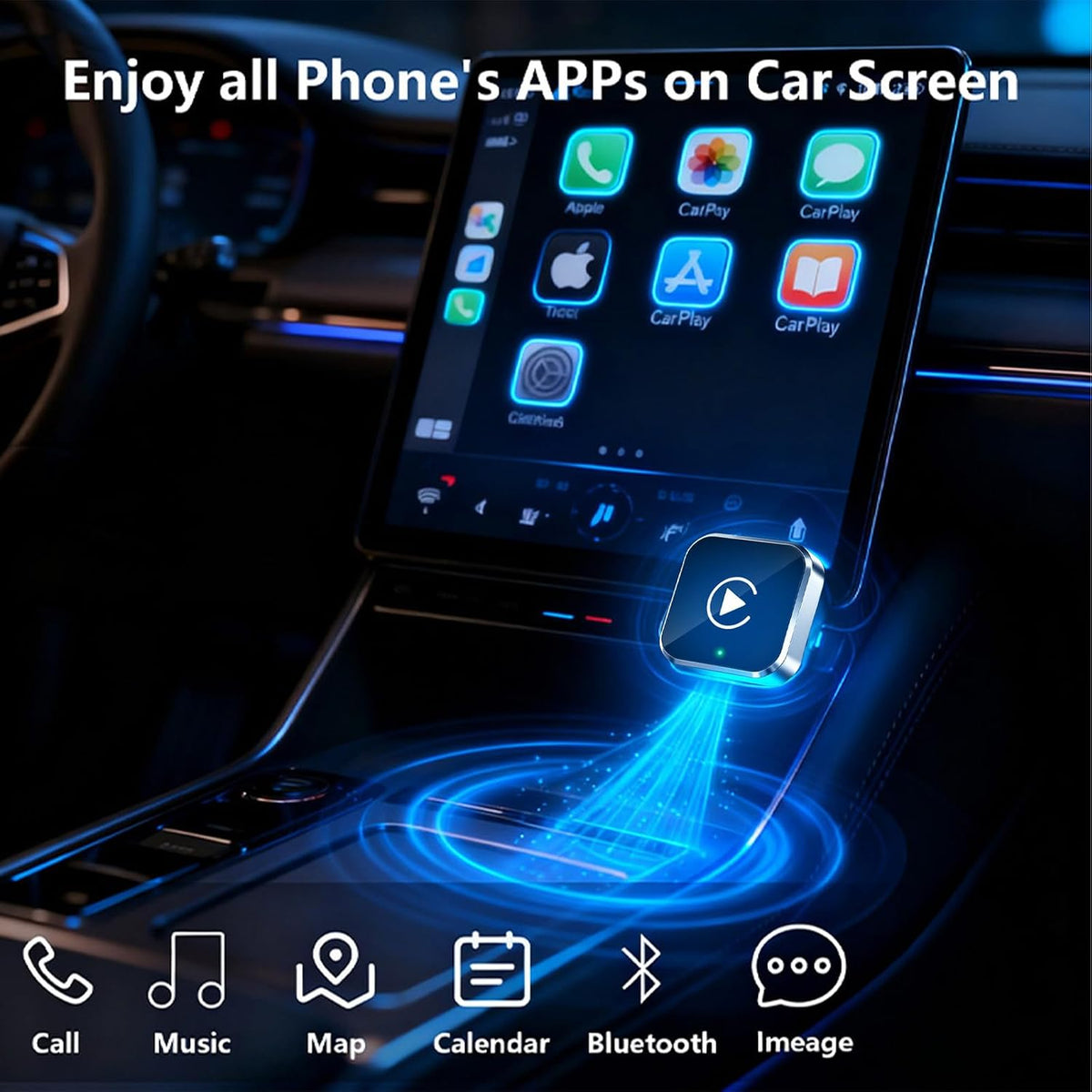 2026 Upgraded Wireless CarPlay Adapter for iPhone & Android Device