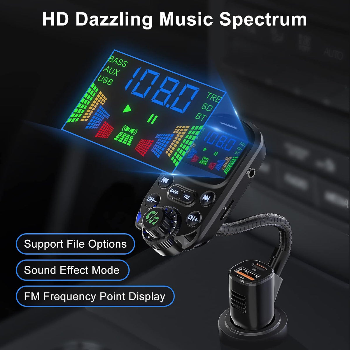 Bluetooth 5.3 FM Transmitter for Car Bluetooth Car Adapter