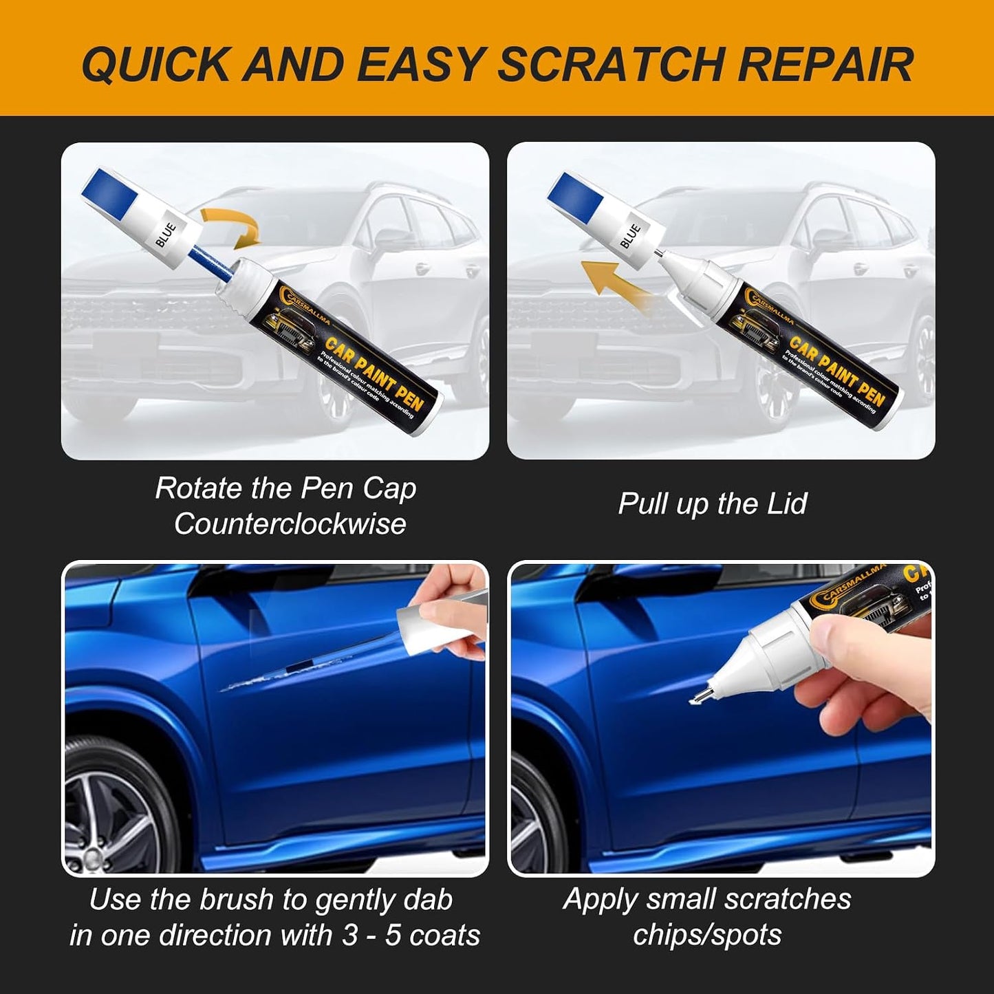 KBY Boulder Gray Car Touch Up Paint for Nissan, Color Accurate Car Paint Scratch Repair Pen Kit Quick &amp; Easy Fix Vehicle Chips and Automotive Nicks Scuff