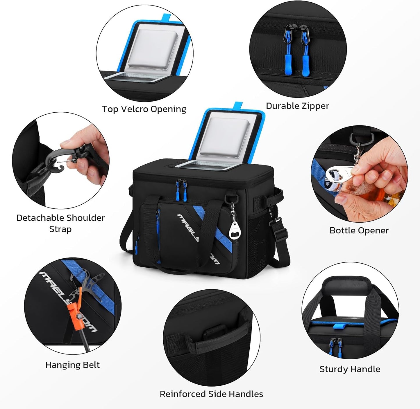 Maelstrom 30 Can Collapsible Soft Cooler Bag with Quick Access Opening | 5-layer Insulation,16h Cold, Leakproof, Waterproof, Multiple Pockets, Bottle Opener, Portable for Beach, Camping, Picnics