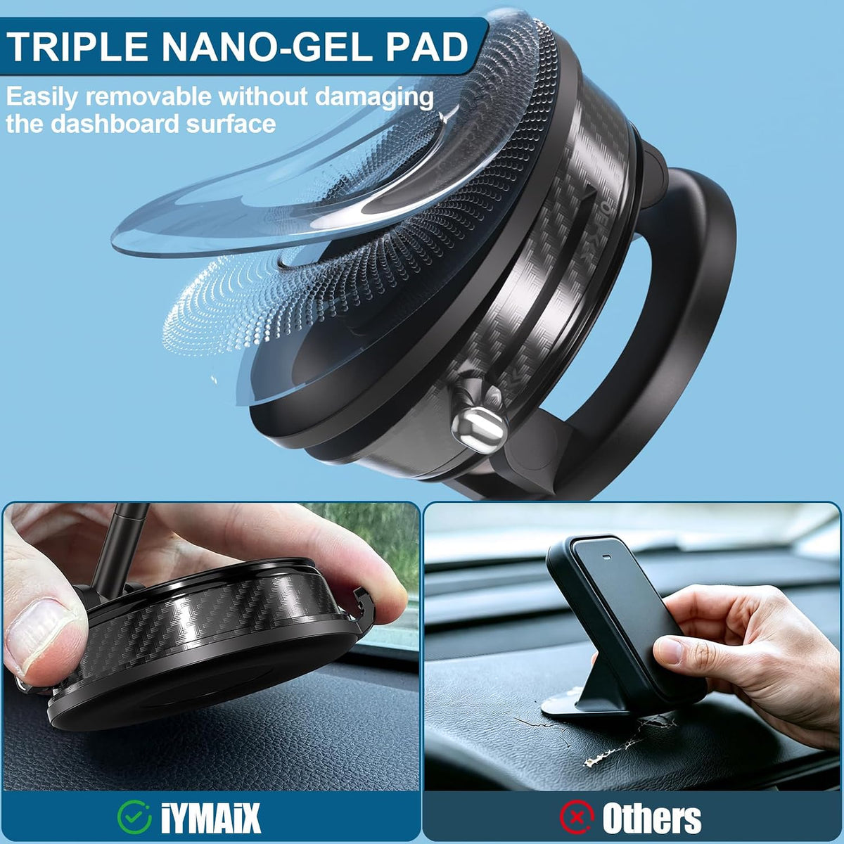Car Phone Holder for Your Car [80+LBS Ultra Suction] 2600gf Strong Magnetic Car Phone Mount for Magsafe, 4-Axis Alloy Arm 360° Adjustable Dashboard Phone Holder Mount for iPhone 17-12 Android Samsung