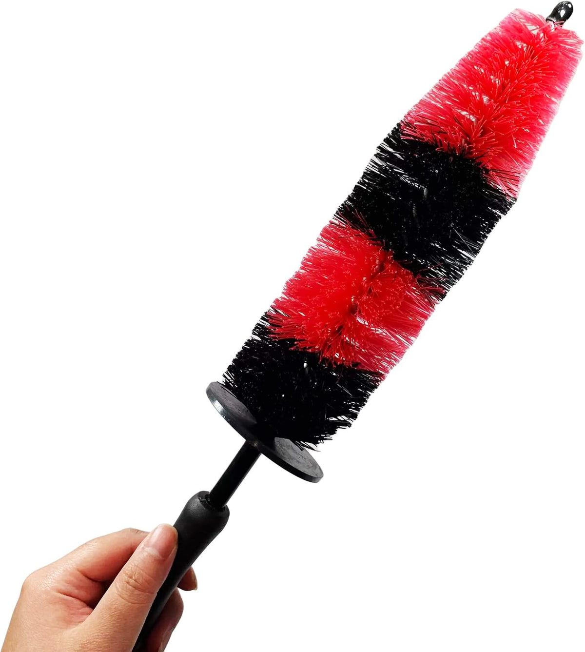 MaximalPower 18’’ Long Wheel Barrel Brush for Car Wheel Rim Detailing Brush - Car Brush Tire Detail Brush Soft Bristle Multipurpose for Exhaust Tips Motorcycles (Red Brush x1)