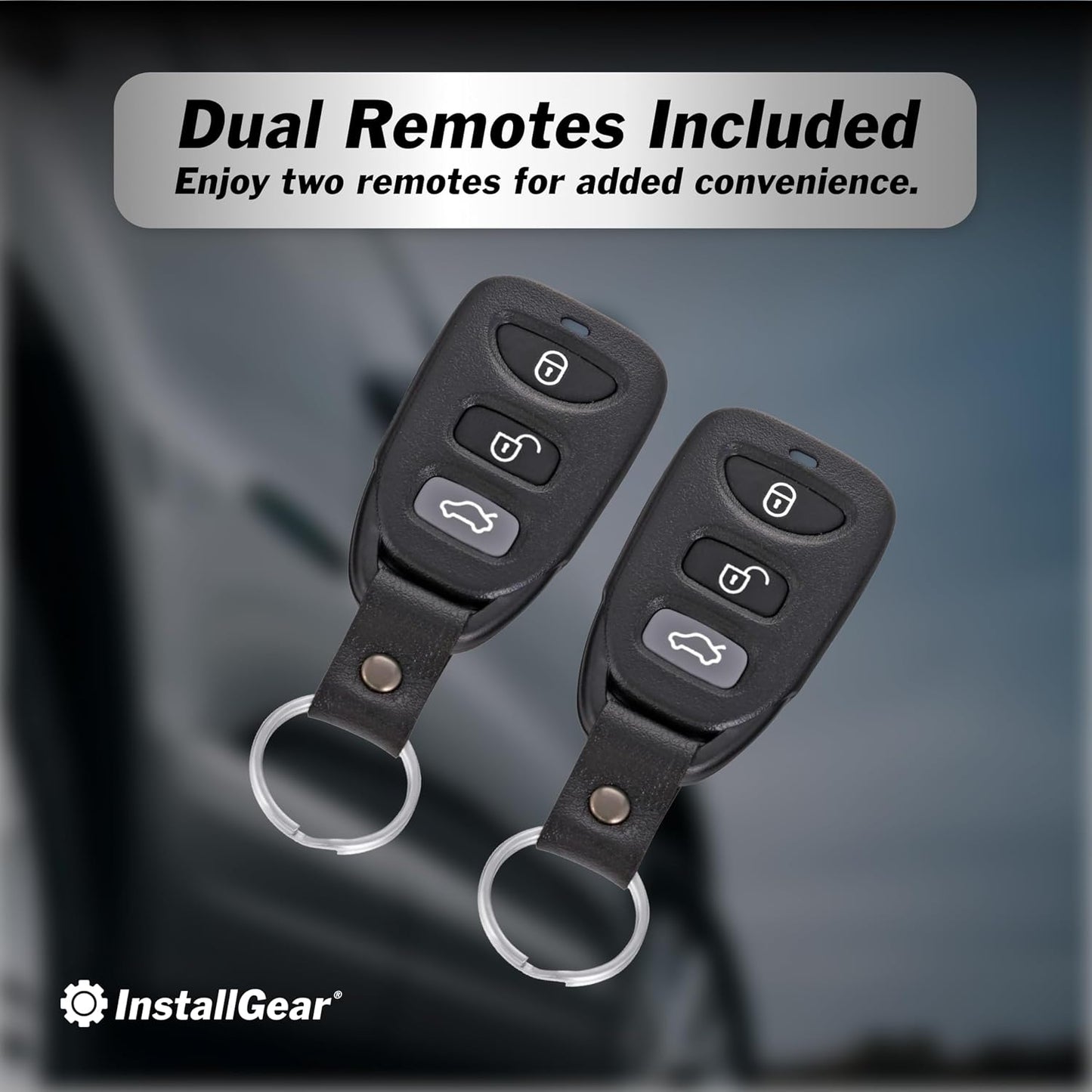 InstallGear Keyless Entry System with Two 3-Button Remotes and 4 Door Actuators - Central Locking System for Car, Auto, Truck - Power Lock Kit