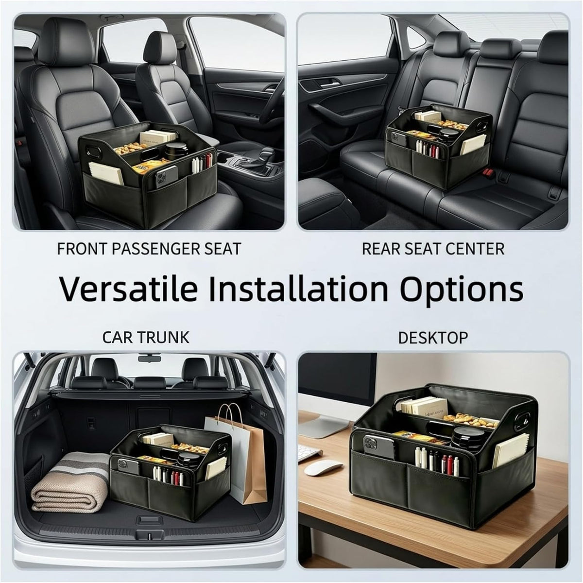 Car Storage Organizer, Car Caddy Basket for Front Seat Floor & Rear Seat