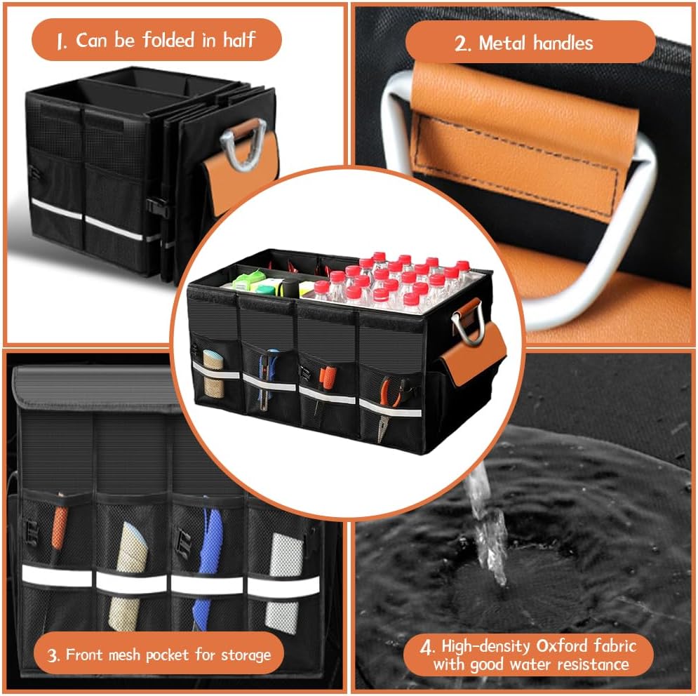 Front & Back Seat Extender for Dogs with 46L Storage, Foldable Storage Box