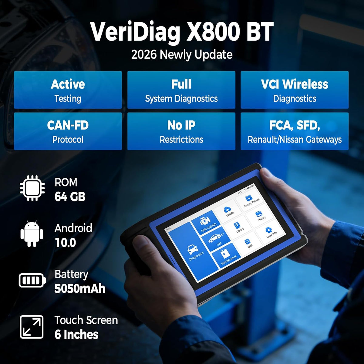 TOPDON X800BT OBD2 Scanner, Bidirectional Scan Tool, 34 Reset Service
