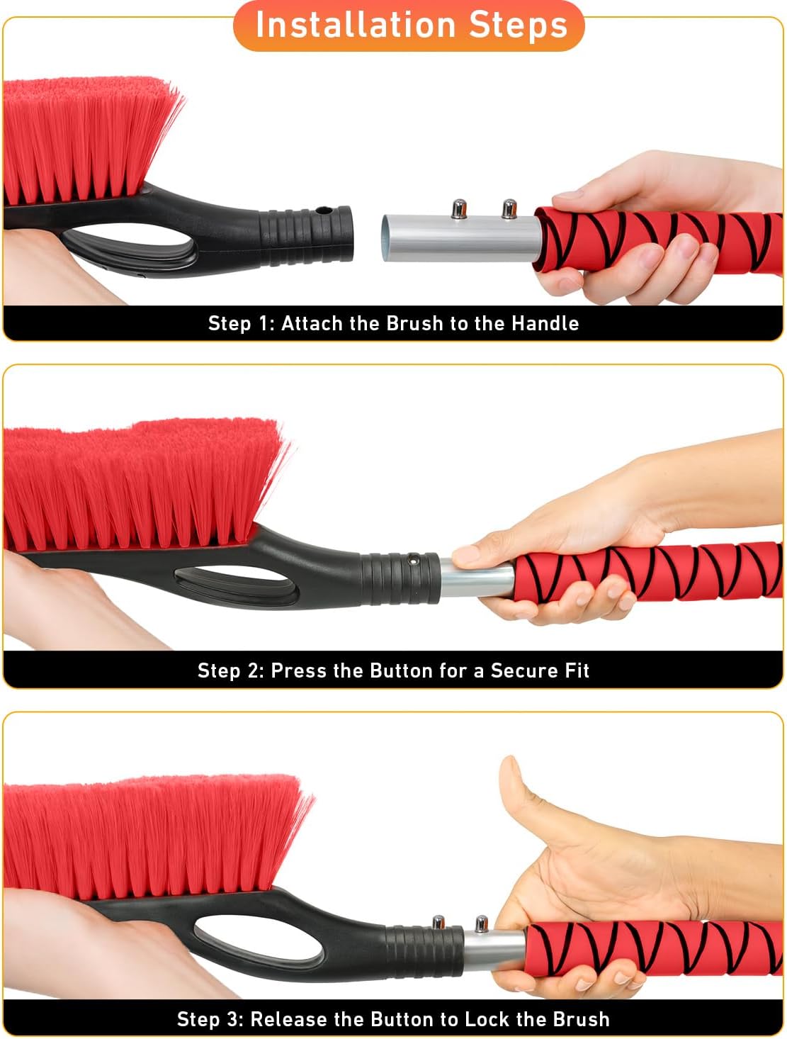 EcoNour 27" Car Snow Brush and Ice Scraper (2 Pack) Windshield Snow Scraper