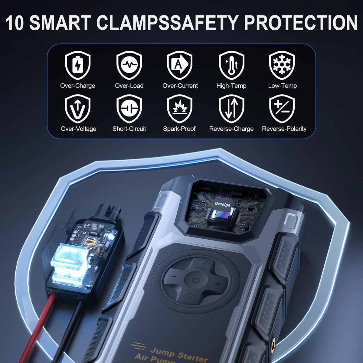 Jump Starter with Air Compressor, 5500A Portable Car Battery Booster