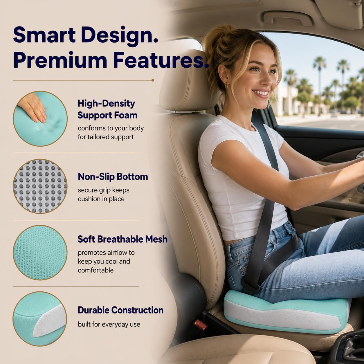 Seat Cushions for Office Chairs Wheelchair Cushion for Long Sitting Back Pain，Memory Foam Seat Car Computer Desk Chair Cushion，Coccyx Cushion for Tailbone Pain Relief Cushion Office Chair Green