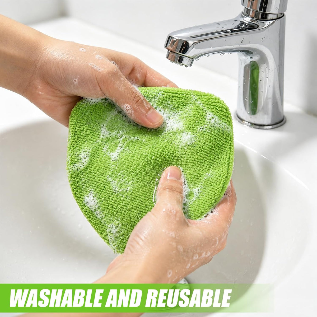 7 PCS Windshield Cleaning Tool, 19" Windshield Cleaner Kit with Extendable Handle, Microfiber Towel Pads, Brush, Empty Spray Bottle for Auto Glass Interior (Green)