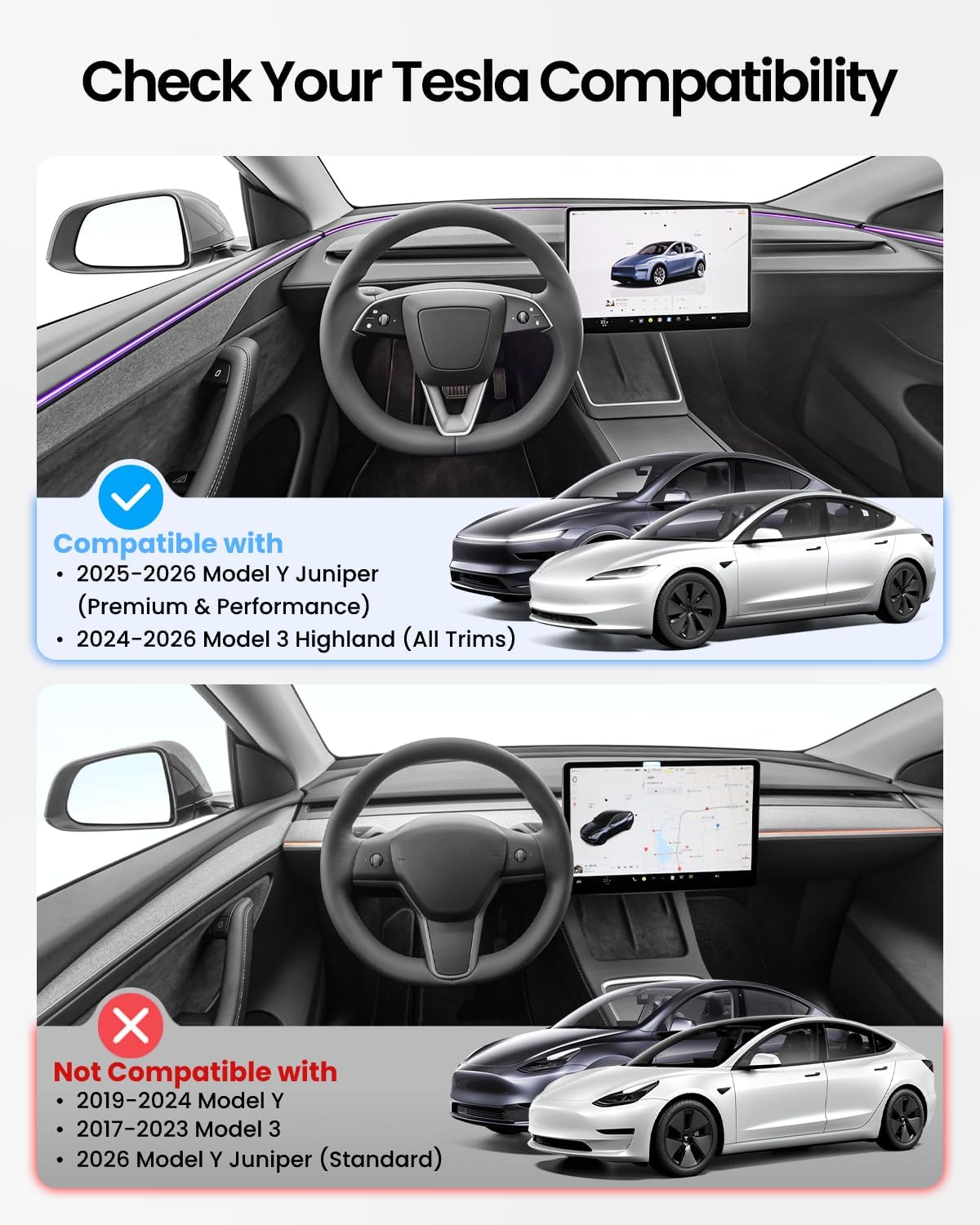 REEVAA 4-in-1 Center Console Organizer Set for Tesla Model Y Juniper & Model 3 Highland 2024/2025/2026, [Maximize Space, Zero Interference], Storage Trays with Odorless Pure Silicone Liners, Black