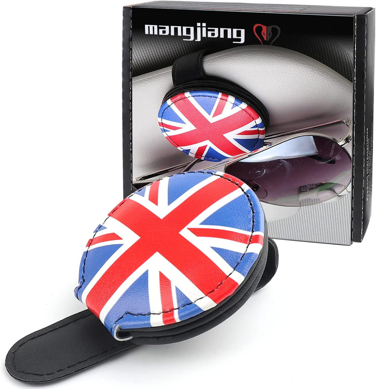 for Mini Cooper Universal Visor Car Glasses Sunglasses Holder Storage Fastener Portable Clip Vehicle Auto R55 R56 R60 F56 F55 F60 (Gray Union Jack)