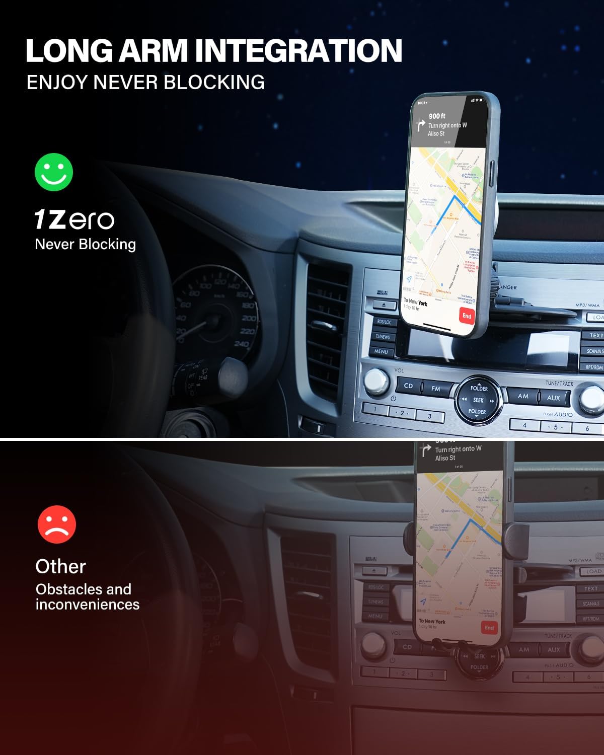 1Zero for MagSafe CD Car Mount Charger, 7.5W Fast Charging for iPhone