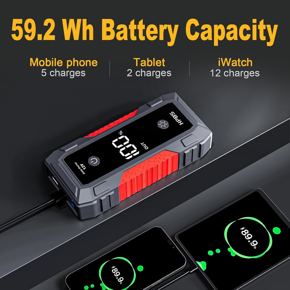 H50 Jump Starter - 5000A Jump Starter Battery Pack for Up to 10.0L Gas and 8.0L Diesel Engines, 12V Car Battery Jumper Starter Portable with 3.0" LCD Display, Jump Box