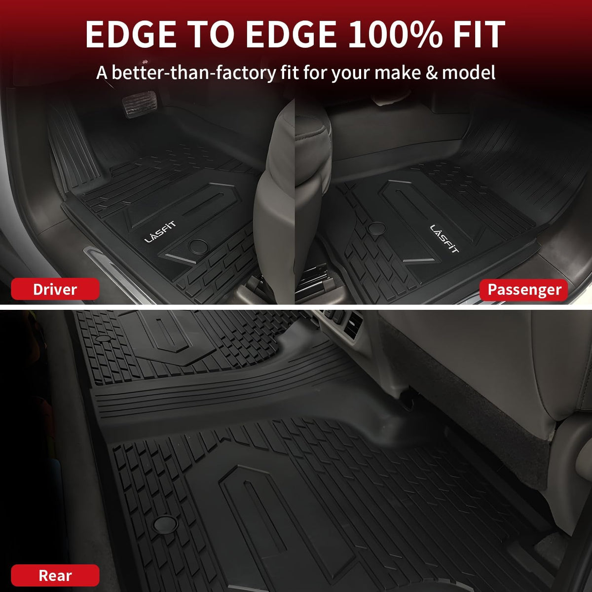 LASFIT Floor Mats for Chevy Silverado/GMC Sierra 1500 2019-2026