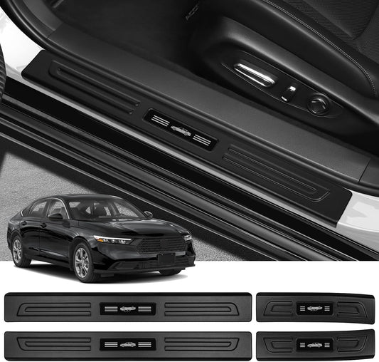 4PCS Door Sill Protector for Honda Accord 2018-2025 2026 Hybrid (Include HEV) Accessories Matte Black ABS Material Front and Rear Door Car Pedal Kick Protection