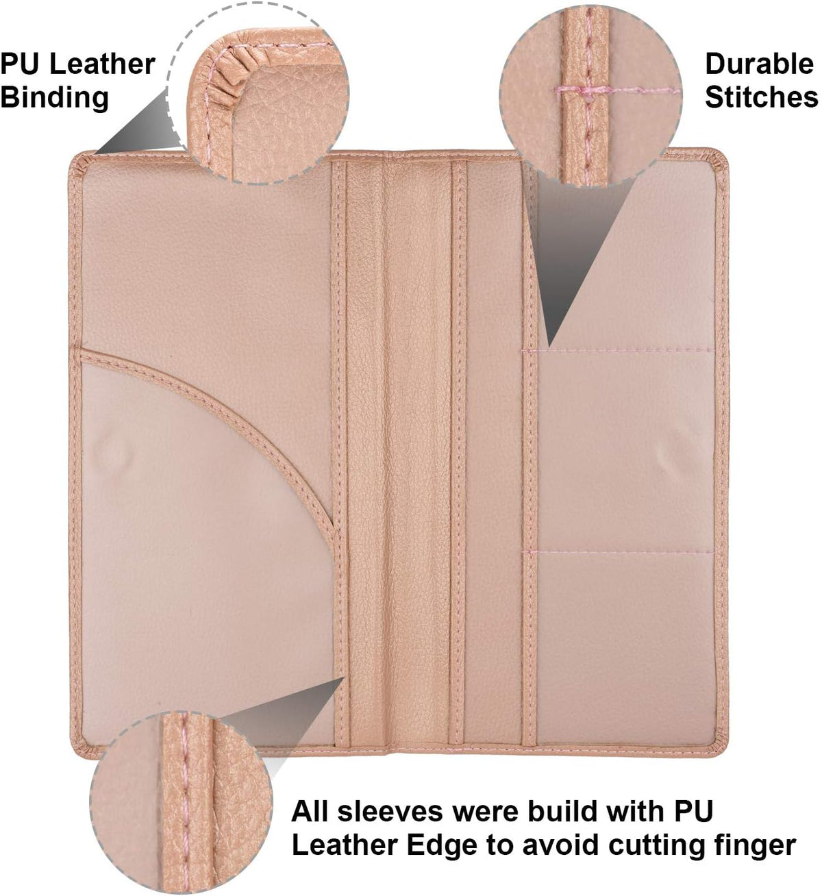 Car Registration and Insurance Holder, Glove Box Organizer, Rose Gold