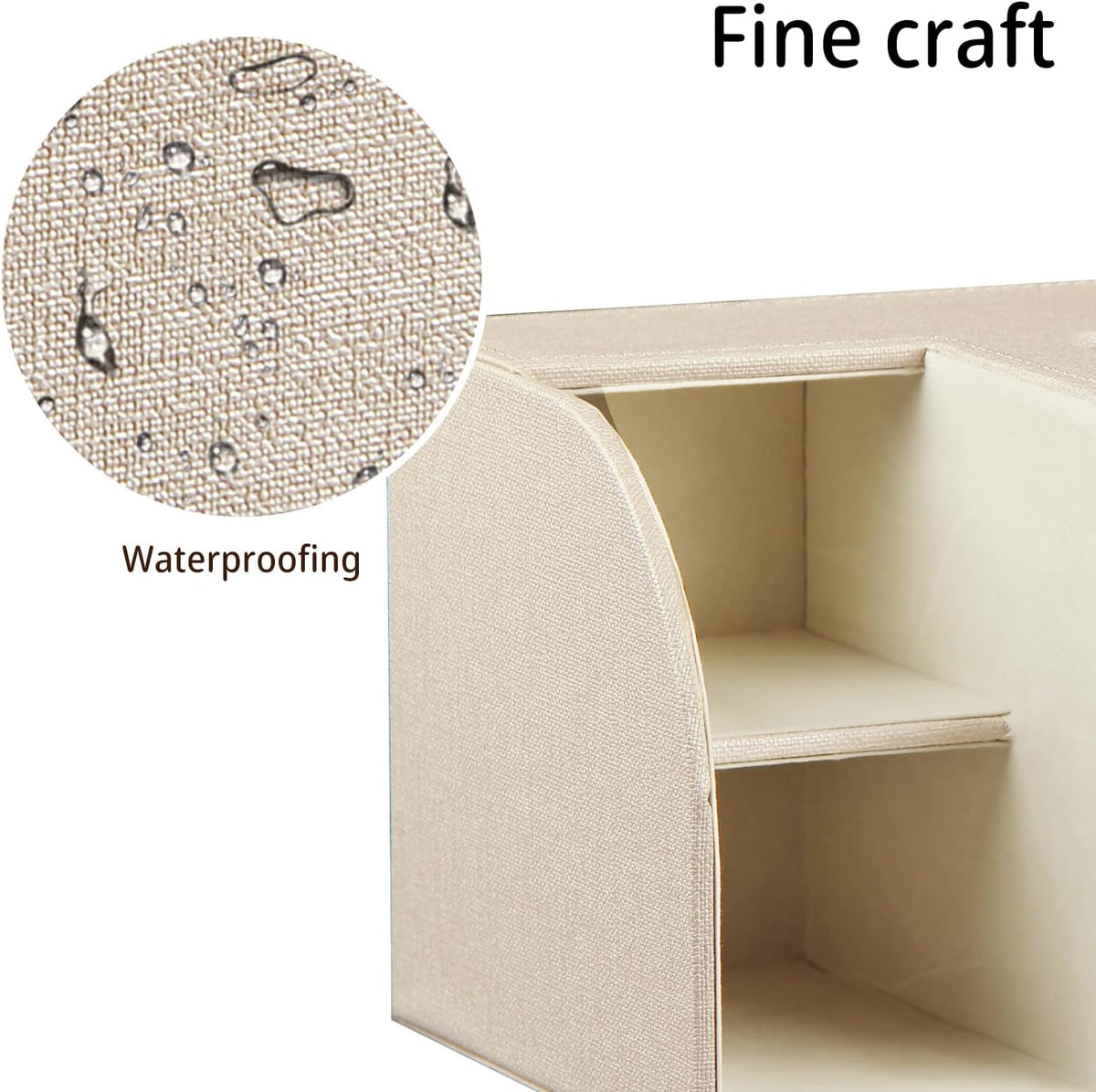 Nightstand Organizer with Tissue Holder,PU Leather Square Tissue Box Cover
