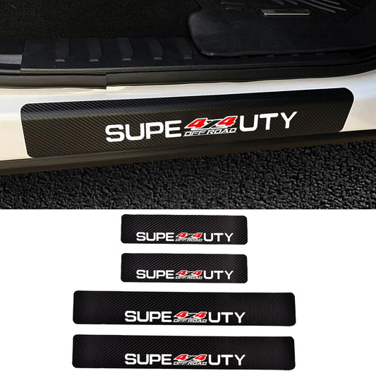 4 Pcs Car Door Sill Protector for Ford Super Duty（4x4 Offroad Style 1）