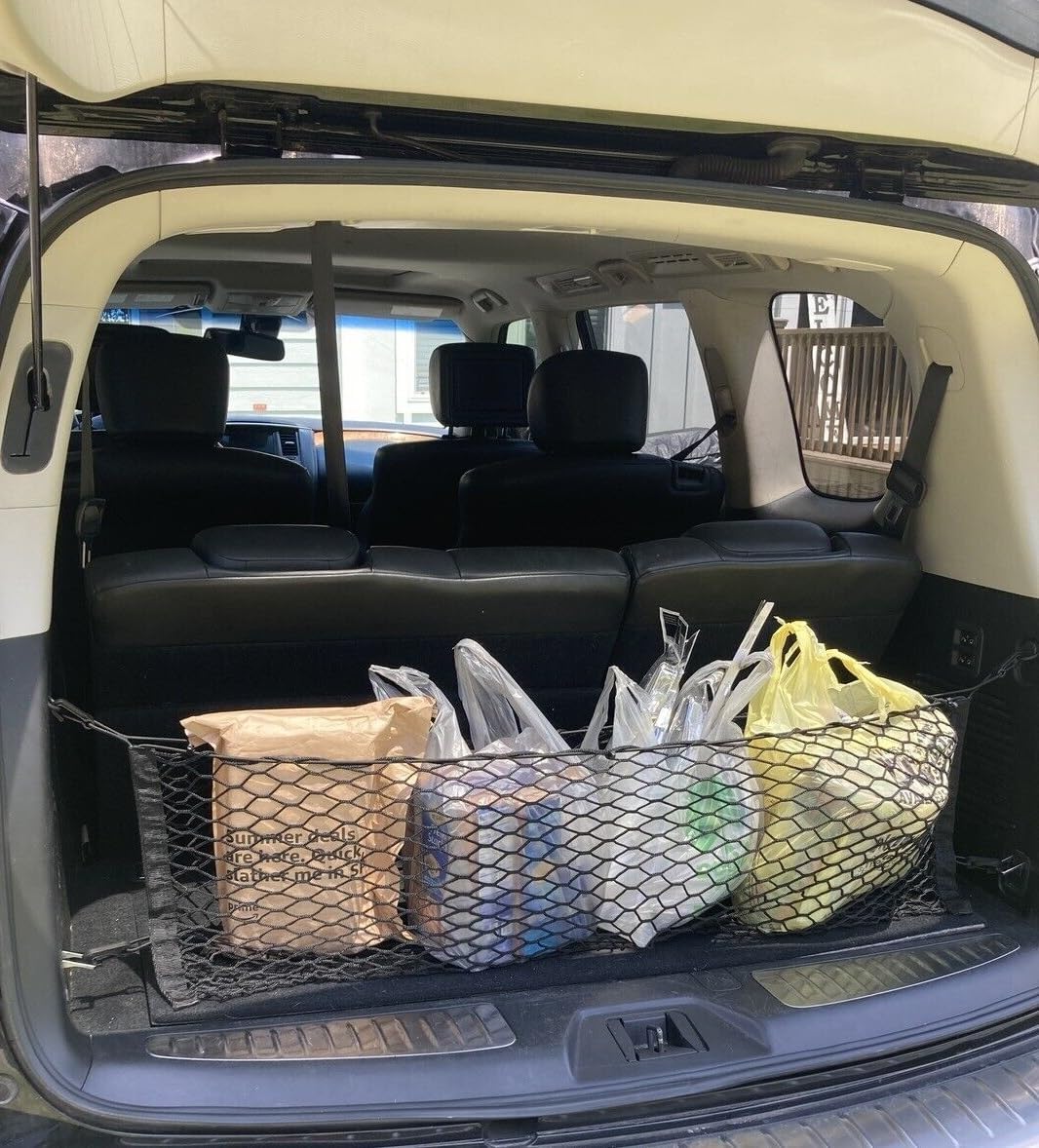 Trunk Organizer Cargo Net for Infiniti QX56 QX80 2004-2025 – Envelope Style Cargo Net for SUV – Premium Mesh Car Trunk Organizer Vehicle Carrier Storage – Compatible with QX56 QX80