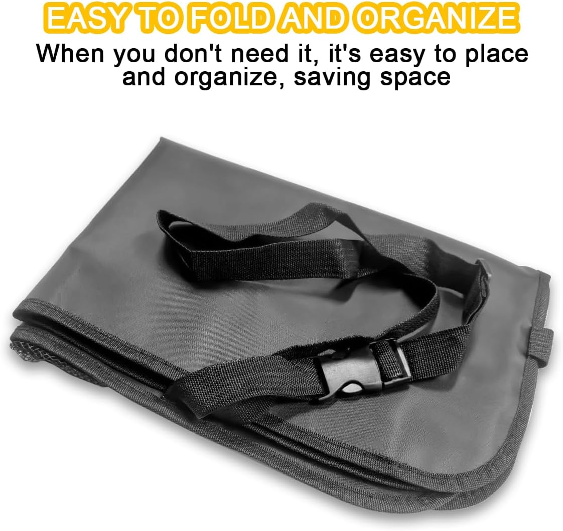 2PCS Car Seat Back Organizer, Waterproof Vehicle Storage Bag with Touch Screen Tablet Holder & 9 Pockets, Auto Kick Mats Back Seat Protector for Kids, Universal Travel Accessories (Gray/Large)