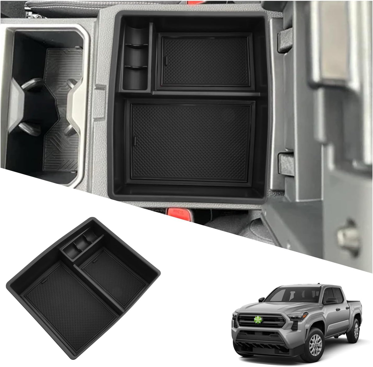 Ruiya 2016-2023 Tacoma Center Console Organizer for Toyota Tacoma Accessories ABS Material Armrest Console Glove Tray Compatible with 2016-2020 2021 2022 2023 Toyota Tacoma
