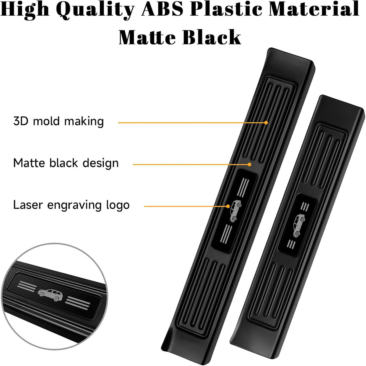 4PCS Car Door Edge Guards Door Sill Protector for Honda Passport 2019-2025 2026 Accessories ABS Plastic Material Matte Black Car Door Threshold Protection