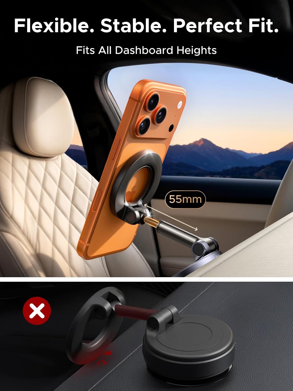 UGREEN Upgraded MagSafe Car Mount, Strongest Magnet Power, 30*N52 Magnets