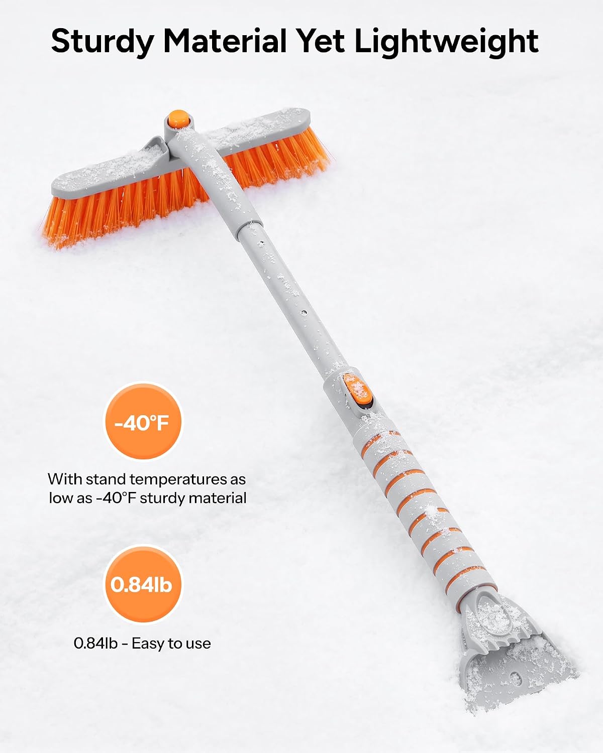 36.2" Snow Brush with Ice Scraper for Car, 3-in-1 Versatile Design