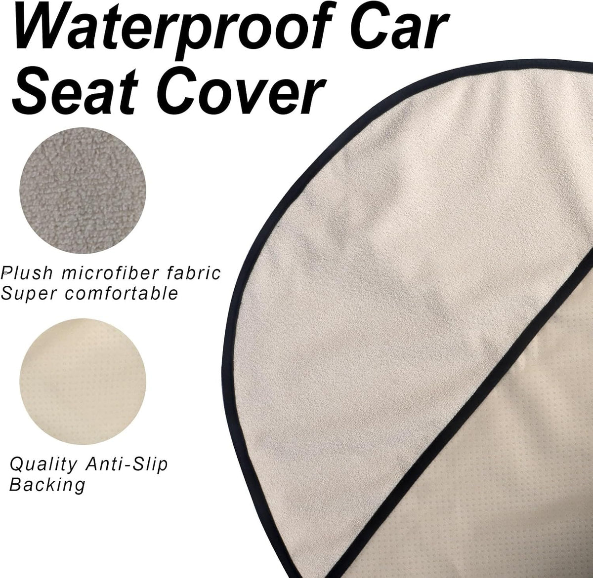 Car Seat Cover Protector Front Seats,for Gym Workout,Running,Swimming,Beach and Hiking,Waterproof Sweat Towel Bucket Seat Covers for Cars SUV Trucks (Beige, 1Pcs)
