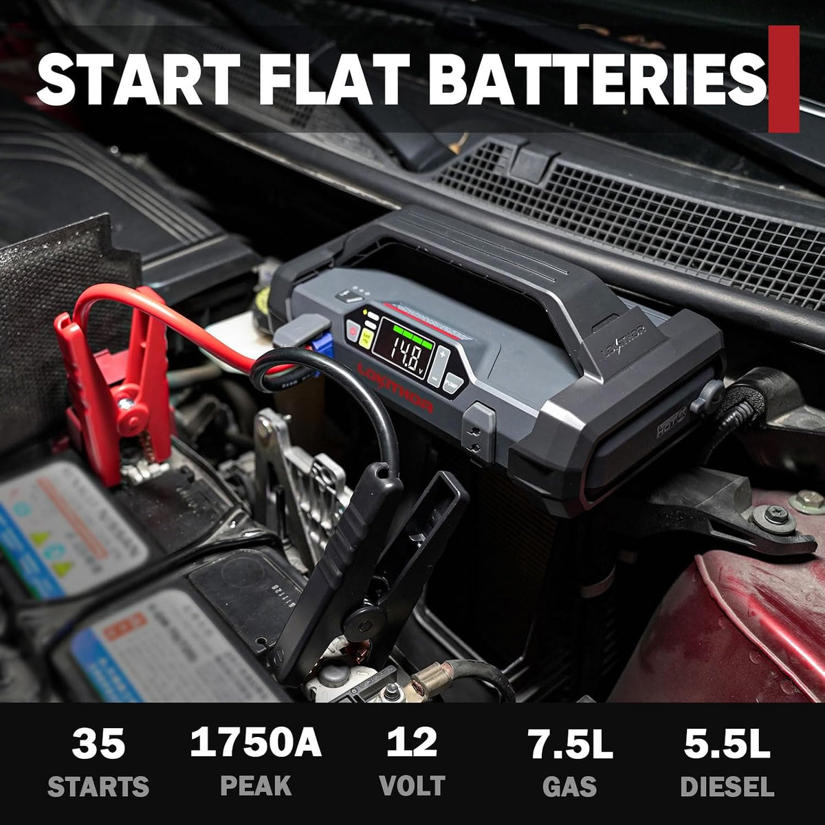 LOKITHOR JA400 Jump Starter with Air Compressor(7.5L Gas & 5.5L Diesel)