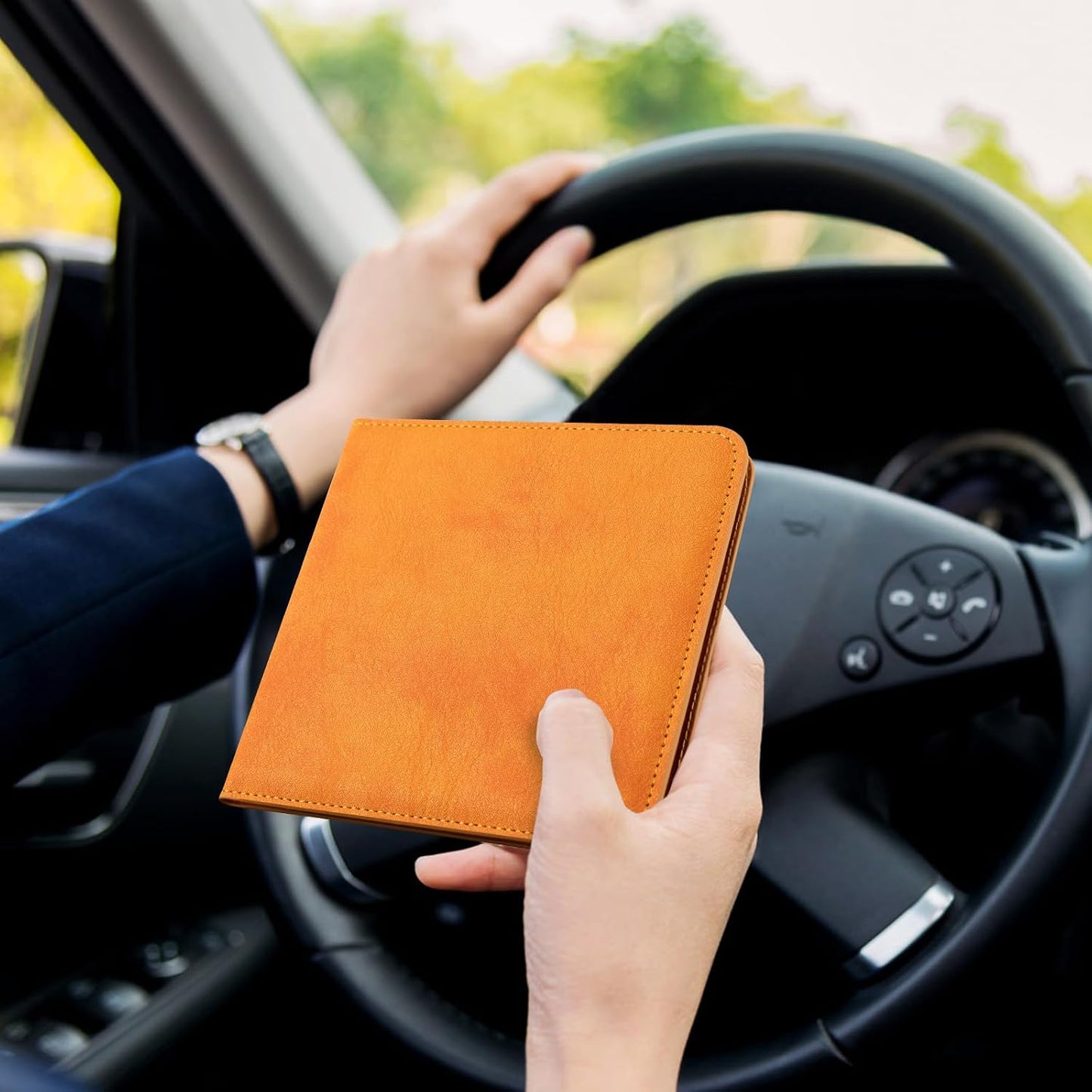 CoBak Car Registration and Insurance Holder for Men and Women | Small Lightweight Vehicle Glove Box Car Organizer, Auto Truck Compartment Case for Essential Document, Driver License