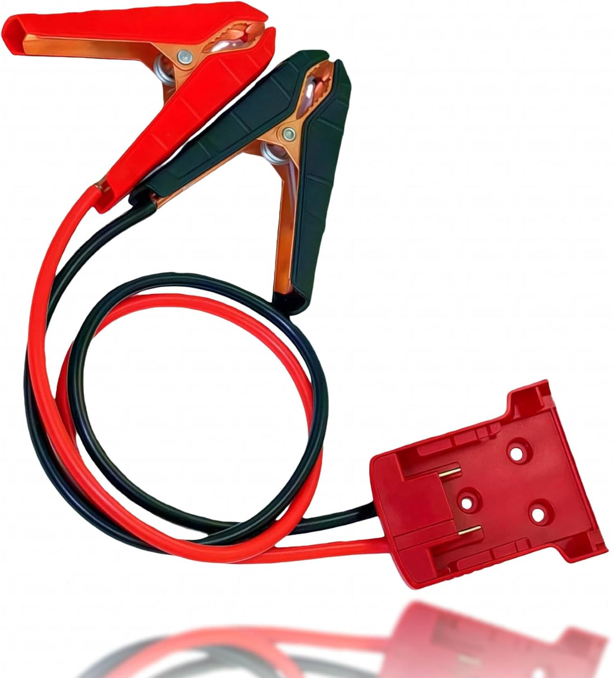 Jumper Cables with Adapter Fit for Milwaukee 18V Battery (for M18 48-11-1812/1820 18V Battery Jumper Starter) Silicone Wire 2.5FT 8AWG Cable for Mid-Size Cars Light Trucks Car Jump Starting Using Tool
