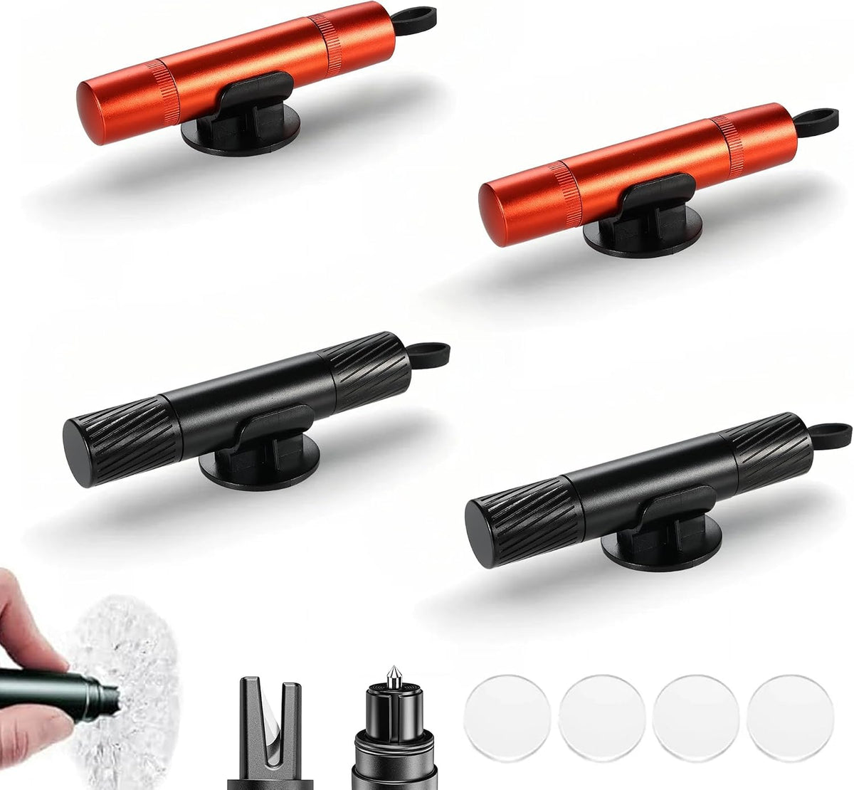 Car Emergency Escape Tool Kit - 4PCS Window Breaker & Seatbelt Cutter Set, Safety Rescue Gear for Vehicles, Waterproof Glass Breaker for Car Emergencies