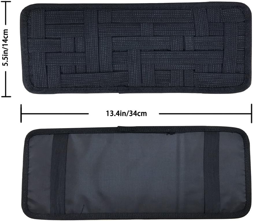SourceTon 2 Packs Car Sun Visor Organizer, Car Visor Storage Anti-Slip Elastic Woven Board for Sunglass Holder Parking Fuel Card Digital Accessories