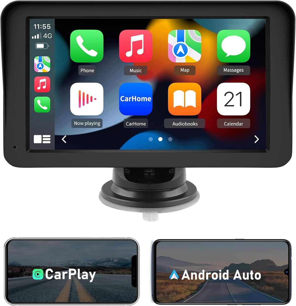 litillbuly CarPlay Screen for Car, 7'' Wireless CarPlay & Android Auto