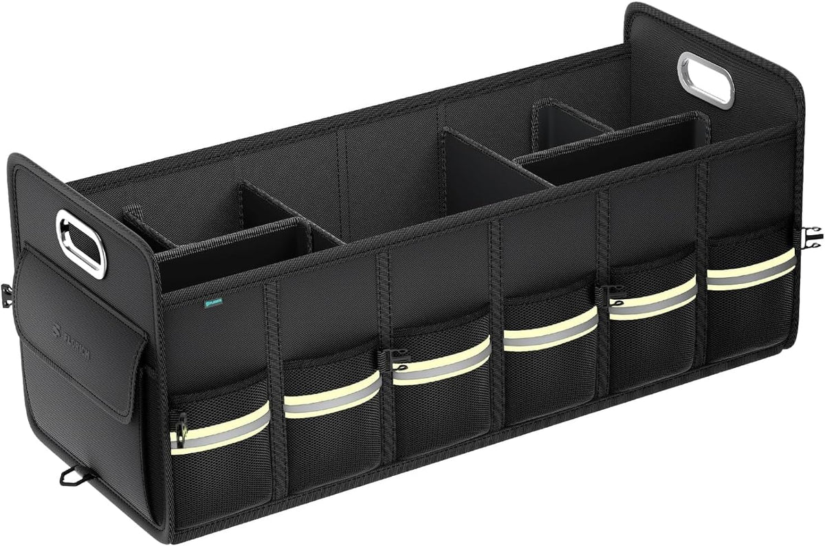 FLORICH Update Trunk Organizer for Suv, Large Truck Organizer Back Seat Storage Premium, Collapsible Multi-Compartment Car Organizers and Storage Waterproof