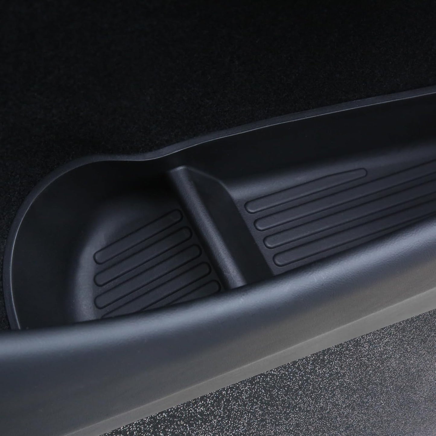 4PCS Car Door Organizer Tray for Tesla Model Y Juniper 2026 2025 Door Side Storage Box for Juniper Accessories Door Pocket Liners TPE Front & Rear Side Organizer Tray Protector Liner
