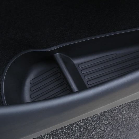 4PCS Car Door Organizer Tray for Tesla Model Y Juniper 2026 2025 Door Side Storage Box for Juniper Accessories Door Pocket Liners TPE Front & Rear Side Organizer Tray Protector Liner