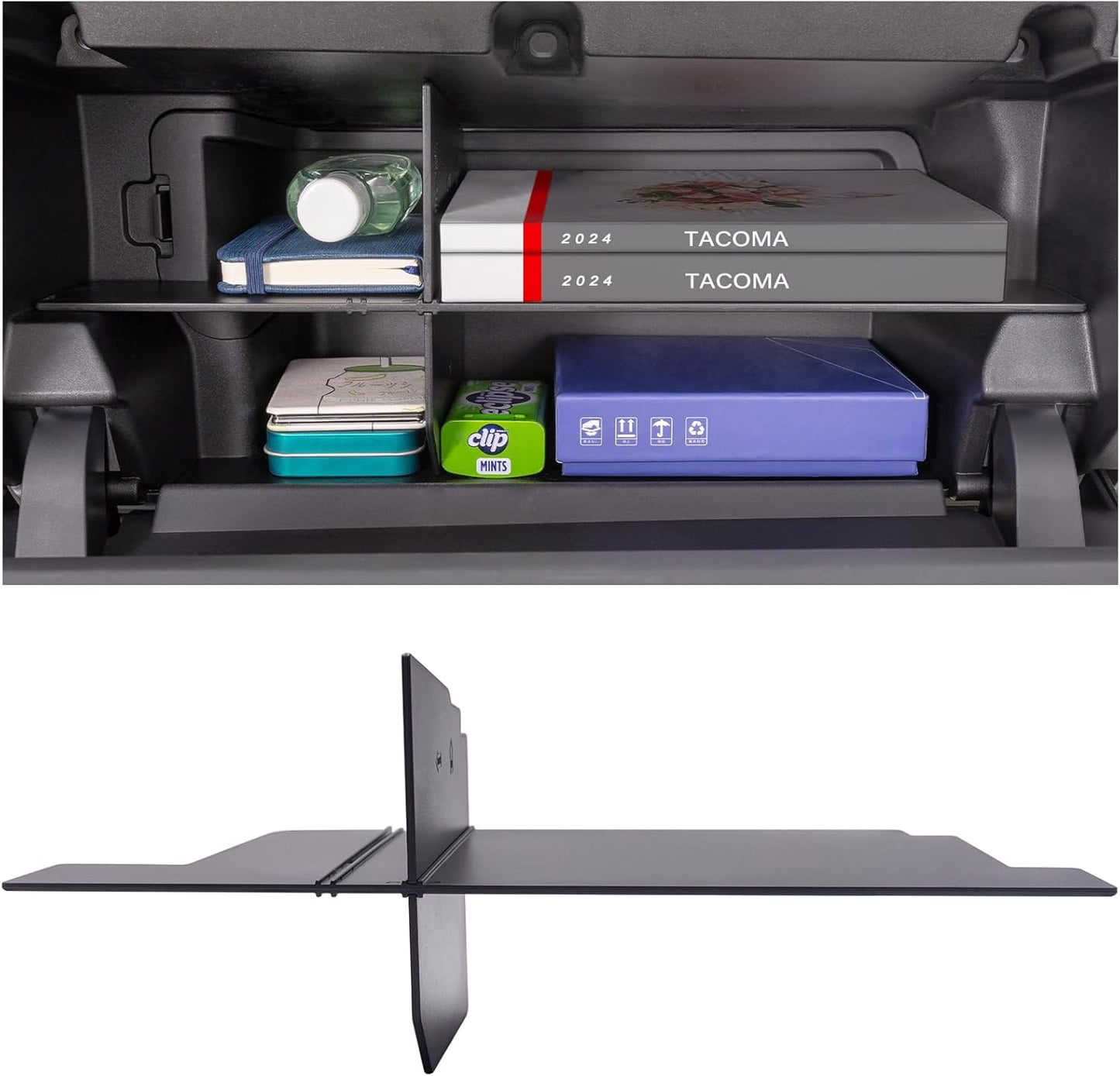 JKCOVER Compatible with Toyota Tacoma Glove Box Dividers Organizer 2016 2017 2018 2019 2020 2021 2022 2023 Accessories,Insert Box ABS Secondary Storage