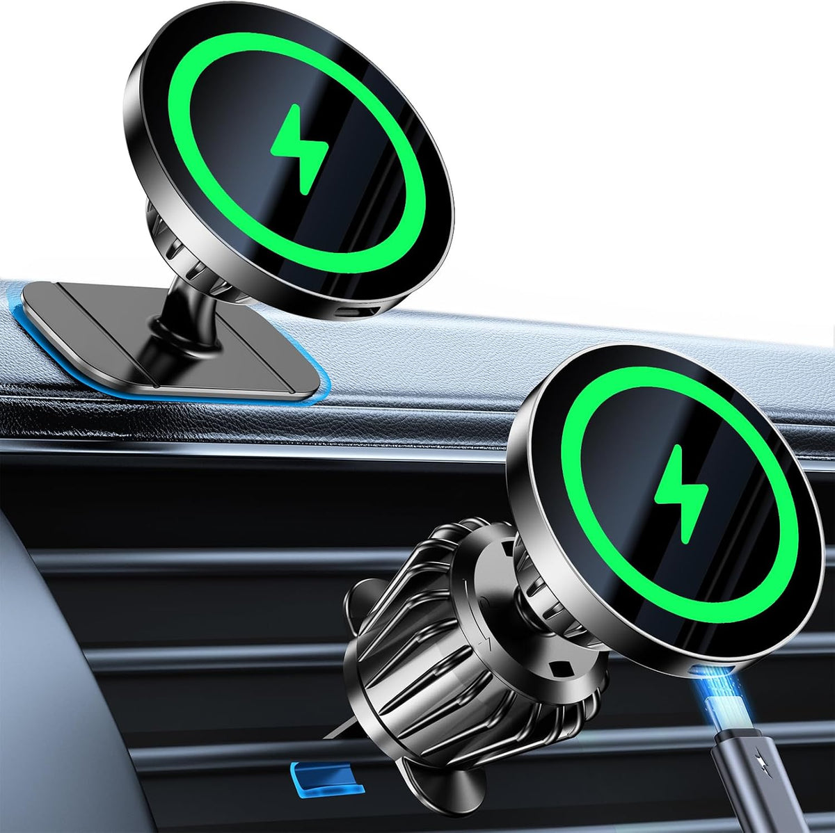 Kaistyle for MagSafe Car Mount Charger【Stronger Magnets】 15W Magnetic Wireless Car Charger Phone Holders for Your Car Accessories for Women Men Car Mount for iPhone 18 Pro Max 17 16 15 14 13 12