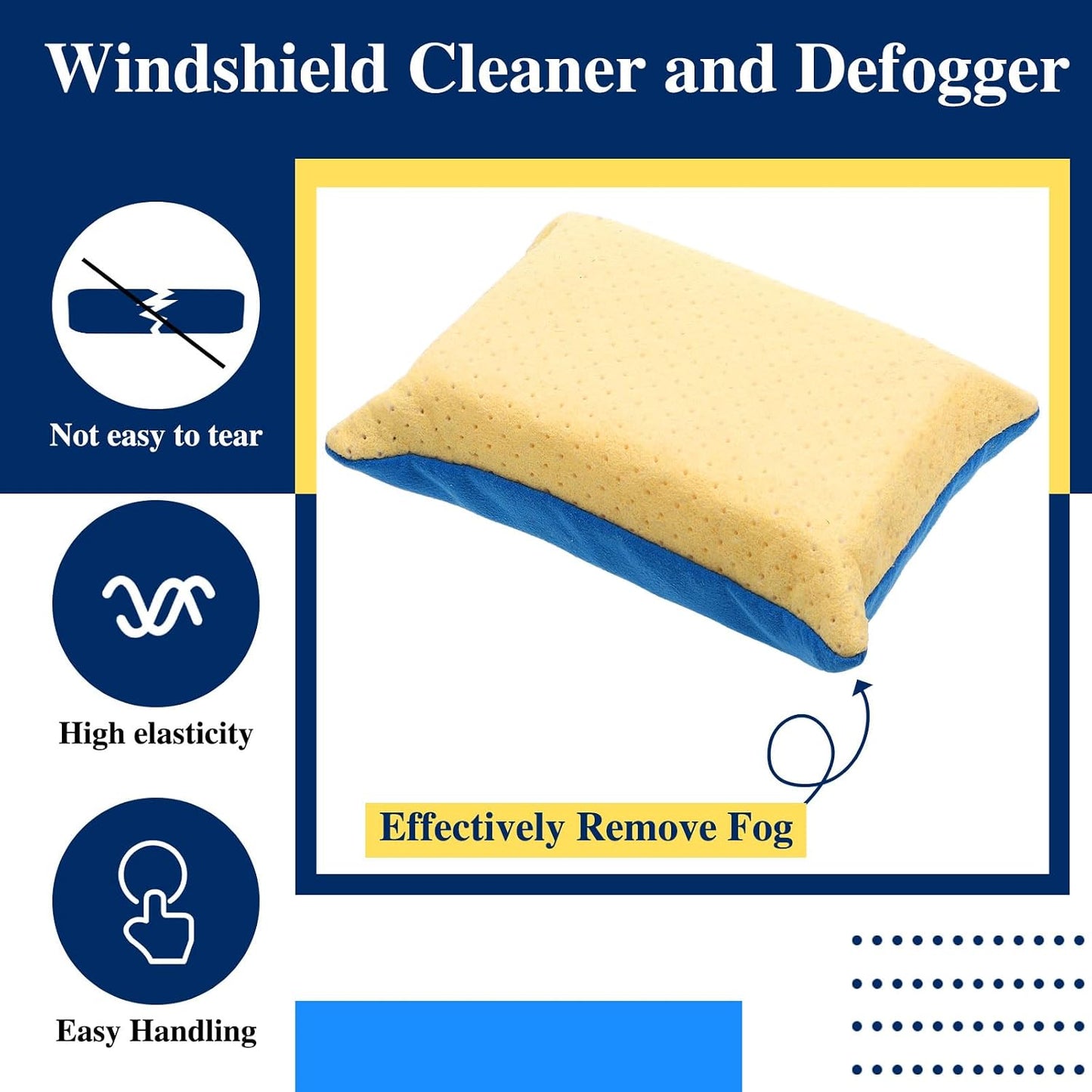BBTO 10 Pack Car Windshield Defogger Sponge Window Cleaner Tool No Scratch Large Windscreen Sponge Bulk Absorbent Mirror Car Glass Washing for Bug Tar Remover Scrubber Detailing Motorcycle