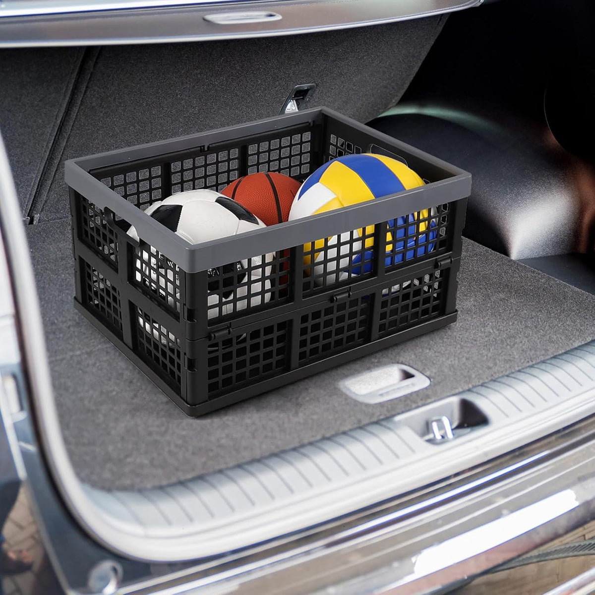 Foldable Storage Crates, 3-Pack Collapsible Plastic Utility Crate