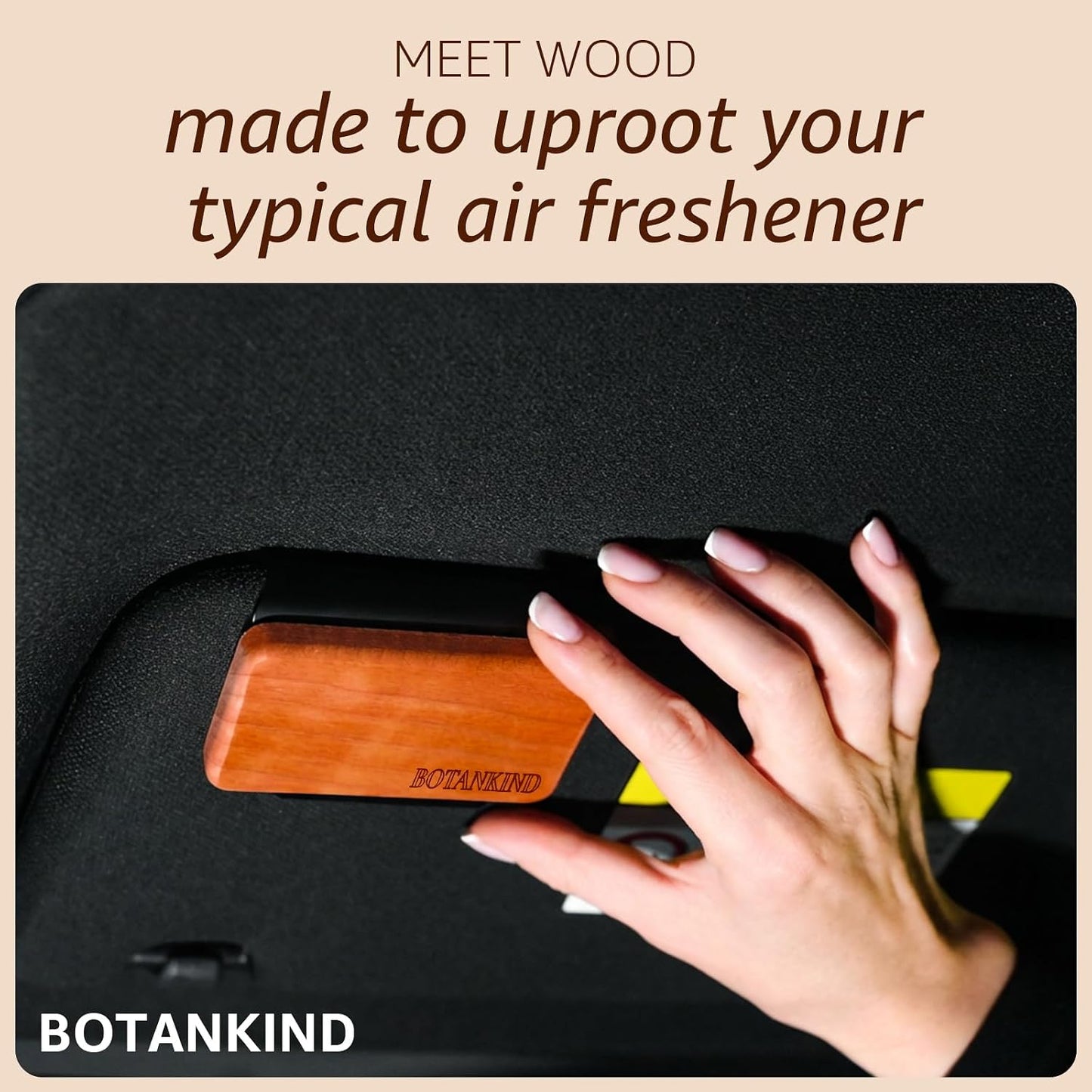 Car Air Freshener- Original Wood Air Freshener-Car Odor Eliminator for Visor Clip-Long Lasting Scent, Vehicle Scent Diffuser for Truck, SUV, Sedans - 4 pack Included 2 Clips