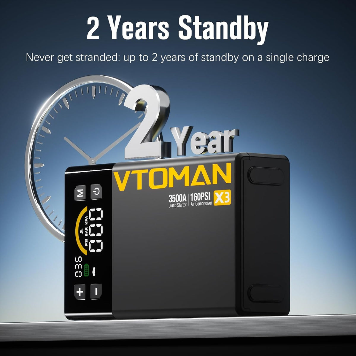 VTOMAN X3 Jump Starter with Air Compressor, 3500A Portable Car Jump Starter