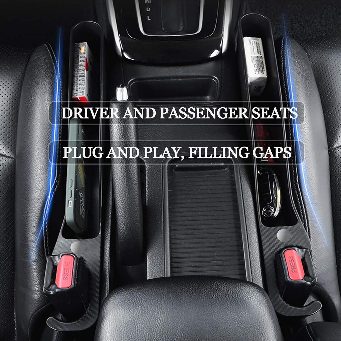 Car Seat Gap Filler Set of 2,Seat Gap Organizer, No Drop Seat Guard,Car Seat Accessories,Drop seat Gap fillers Between Seat and Console Stop Things from Dropping